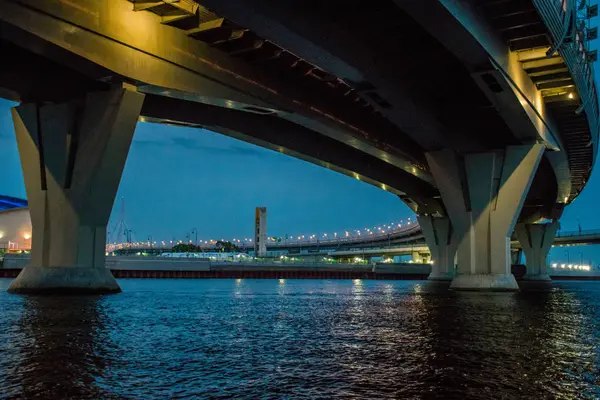 Vista Noturna Incrível São Petersburgo — Fotografia de Stock