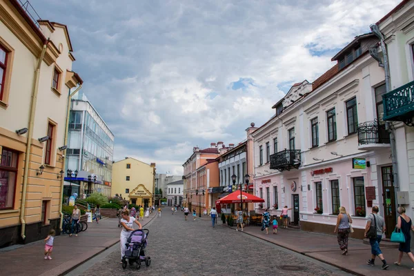 Grodno Belarús Junio 2018 Calles Centrales Casas Históricas Ciudad Más —  Fotos de Stock