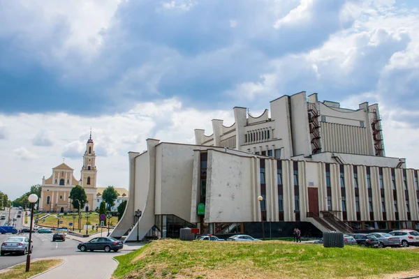 Grodno Weißrussland Juni 2018 Zentrale Straßen Und Historische Häuser Der — Stockfoto