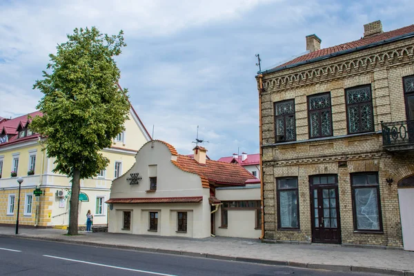 Grodno Weißrussland Juni 2018 Zentrale Straßen Und Historische Häuser Der — Stockfoto