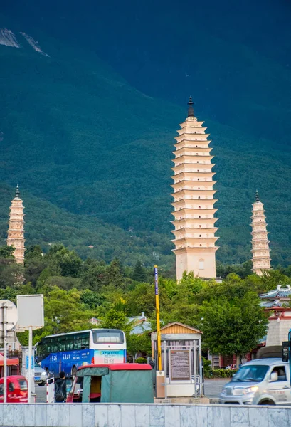 Dali Kína Október 2018 Három Pagodas Chongsheng Templom Közelében Dali — Stock Fotó