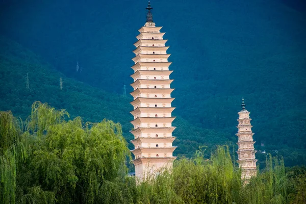 Dali Cina Ott 2018 Tre Pagode Del Tempio Chongsheng Vicino — Foto Stock