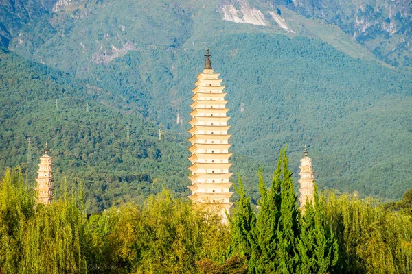 Dali Cina Ott 2018 Tre Pagode Del Tempio Chongsheng Vicino — Foto Stock