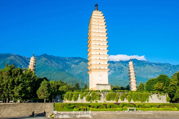 Dali Cina Ott 2018 Tre Pagode Del Tempio Chongsheng Vicino — Foto Stock