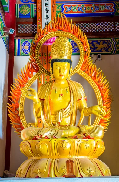 Dali Yunnan Province China Oct 2018 Golden Buddhist Statues Chongsheng — Stock Photo, Image