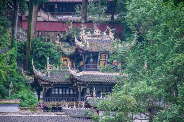 Architecture Traditionnelle Ville Chengdu Sichuan Chine — Photo