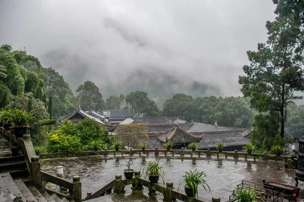 Παραδοσιακή Αρχιτεκτονική Emei Shan Βουνά Sichuan Κίνα — Φωτογραφία Αρχείου