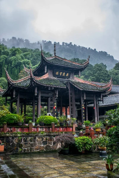 Arquitetura Tradicional Emei Shan Montanhas Sichuan China — Fotografia de Stock