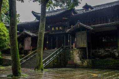 traditional architecture in Emei shan mountains, Sichuan, China