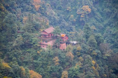 traditional architecture in Emei shan mountains, Sichuan, China