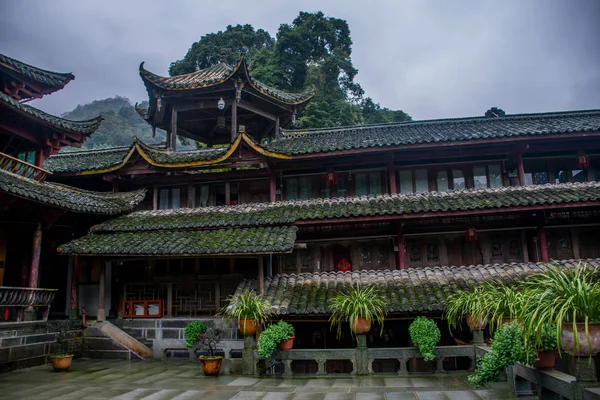 Arquitectura Tradicional Las Montañas Emei Shan Sichuan China —  Fotos de Stock