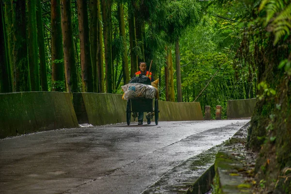 Voyageant Par Les Montagnes Emei Shan Sichuan Chine — Photo