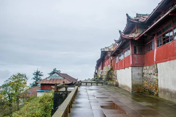Tradiční Architektura Horách Emei Shan Sichuan Čína — Stock fotografie