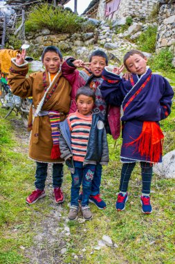 Sichuan, Çin - Ekim 2018: Doğu Tibet 'teki Kampo Nenang dağına seyahat.