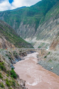 Doğu Tibet 'teki Kawa Karpo Dağı manzarası, Yunnan, Çin