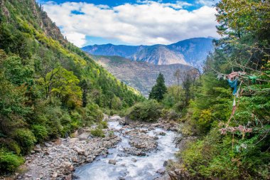 Doğu Tibet 'teki Kawa Karpo Dağı manzarası, Yunnan, Çin