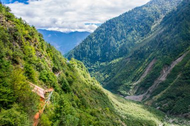 Doğu Tibet 'teki Kawa Karpo Dağı manzarası, Yunnan, Çin