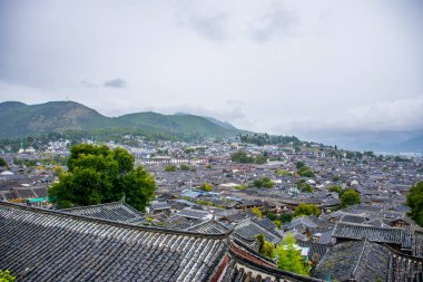 Lijiang bölgesinin havadan görünüşü, Yunnan, Çin
