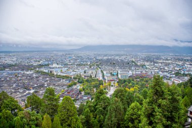 Lijiang bölgesinin havadan görünüşü, Yunnan, Çin