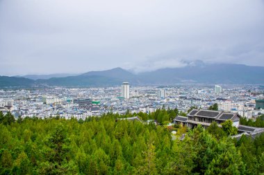 Lijiang bölgesinin havadan görünüşü, Yunnan, Çin