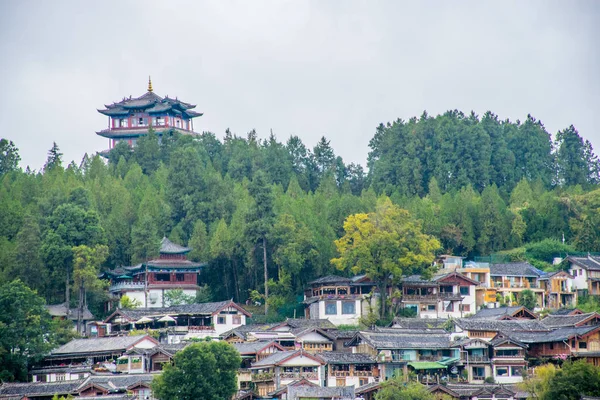 Légi Kilátás Lijiang Prefektúra Yunnan Kína — Stock Fotó