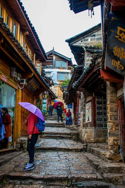 Tradiční Architektura Města Prefektuře Lijiang Yunnan Čína — Stock fotografie