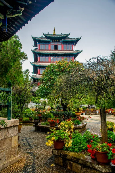 Arquitetura Tradicional Cidade Província Lijiang Yunnan China — Fotografia de Stock