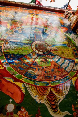 Litang 'daki tapınağın içinde, Doğu Tibet, Sichuan, Çin