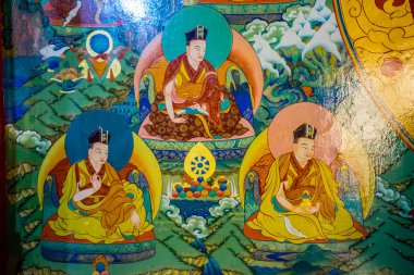 Litang 'daki tapınağın içinde, Doğu Tibet, Sichuan, Çin