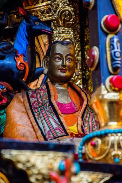 Palyul Sichuan Chine Mai 2016 Statue Dorée Guru Rinpoché Dans — Photo