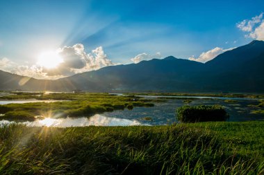 Tengchong ilçesinin gündüz manzarası, Yunnan.  