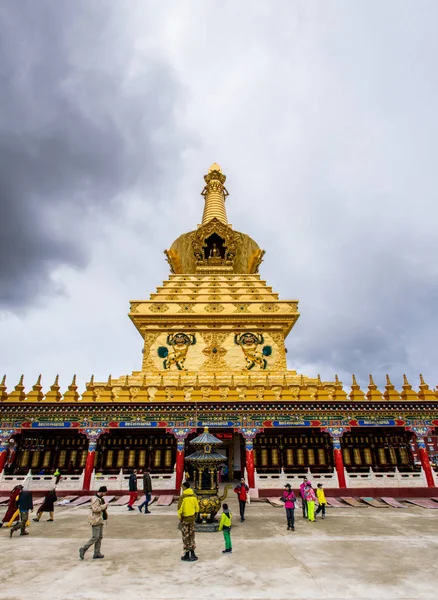 Arquitetura Tradicional Yachen Gar Tibete Oriental Kham — Fotografia de Stock