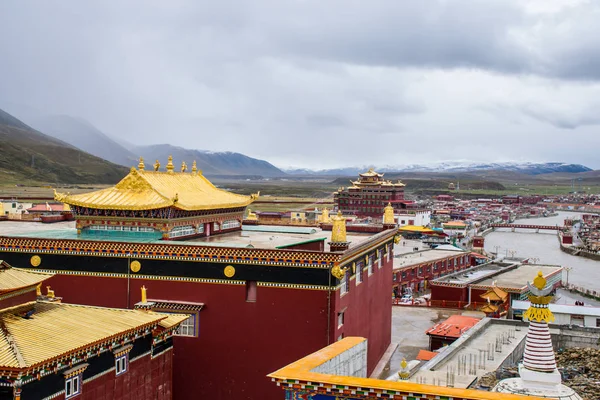 Arquitetura Tradicional Yachen Gar Tibete Oriental Kham — Fotografia de Stock