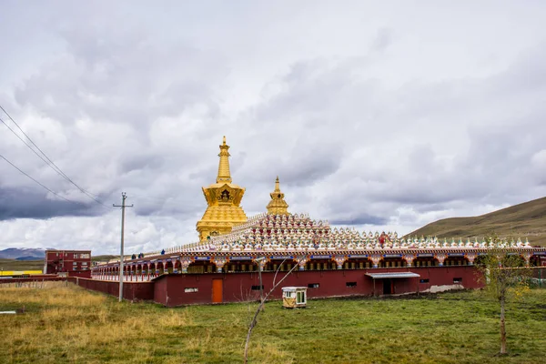 Architektura Tradycyjna Yachen Gar Tybet Wschodni Kham — Zdjęcie stockowe