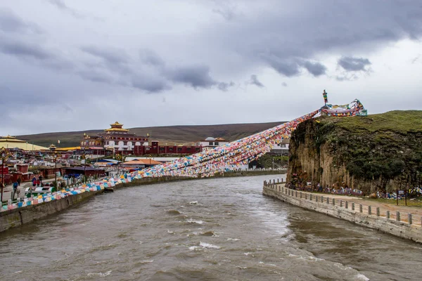 Architektura Tradycyjna Yachen Gar Tybet Wschodni Kham — Zdjęcie stockowe