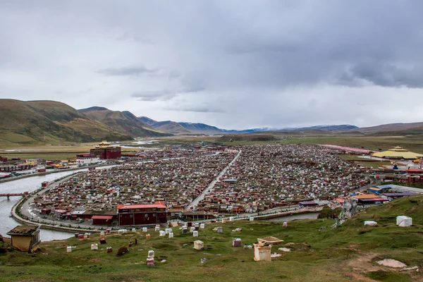 Traditional Architecture Yachen Gar Eastern Tibet Kham — Stock Photo, Image