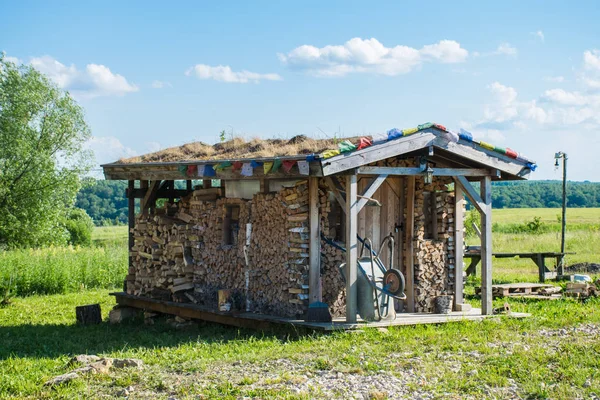 Casa Madeira Tradicional Kaluga Rússia — Fotografia de Stock