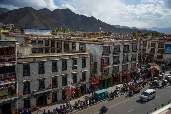 Arquitetura Tradicional Lhasa Tibete Central China — Fotografia de Stock