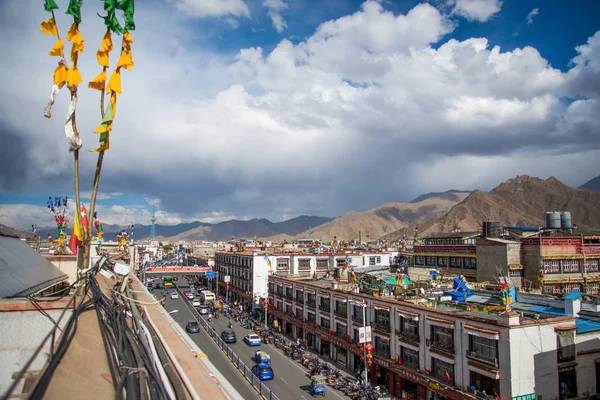 Architecture Traditionnelle Lhassa Centre Tibet Chine — Photo