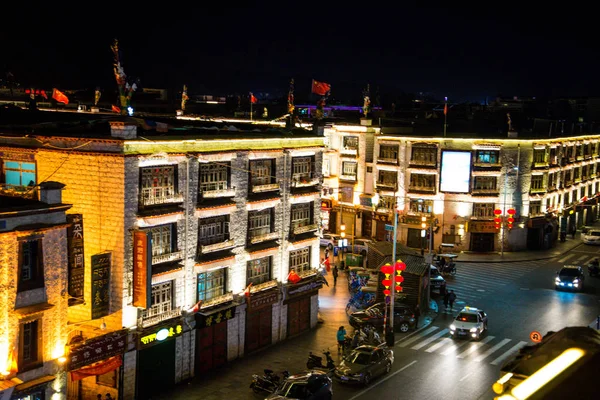 Arquitetura Tradicional Lhasa Tibete Central China — Fotografia de Stock