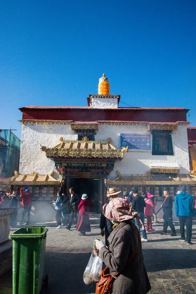 Lhasa Nın Geleneksel Mimarisi Orta Tibet Çin — Stok fotoğraf