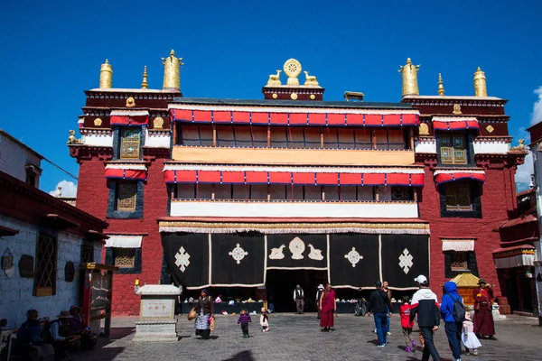 Arquitetura Tradicional Lhasa Tibete Central China — Fotografia de Stock