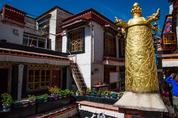 Arquitetura Tradicional Lhasa Tibete Central China — Fotografia de Stock