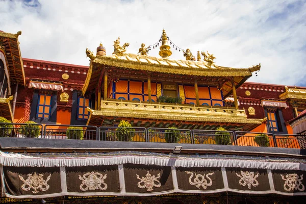 Tradycyjna Architektura Lhasa Centralny Tybet Chiny — Zdjęcie stockowe