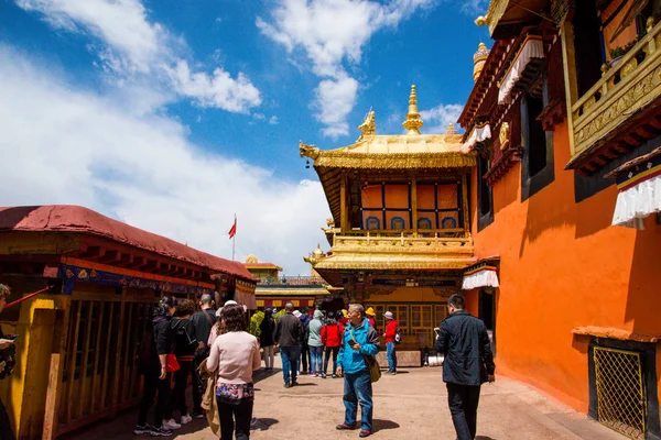 Arquitetura Tradicional Lhasa Tibete Central China — Fotografia de Stock