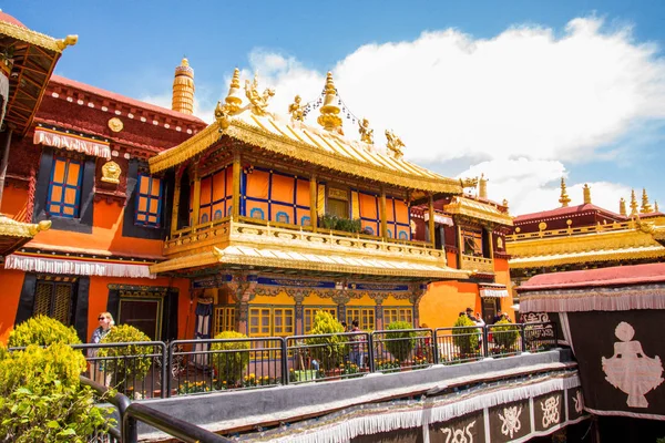 Традиционная Архитектура Лхасы Центральный Тибет Китай — стоковое фото
