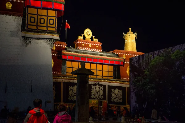 Tradycyjna Architektura Lhasa Centralny Tybet Chiny — Zdjęcie stockowe