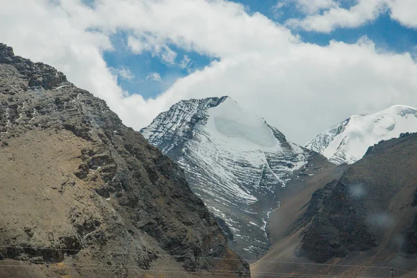 Der Wunderschöne Von Schnee Und Eis Bedeckte Hohe Berg Zentraltibet — Stockfoto
