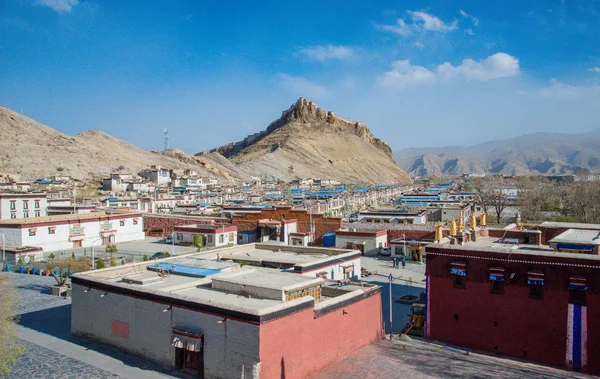 Fascinante Panorama Ciudad Gyandze Fortaleza Antigua Desde Techo Del Monasterio — Foto de Stock