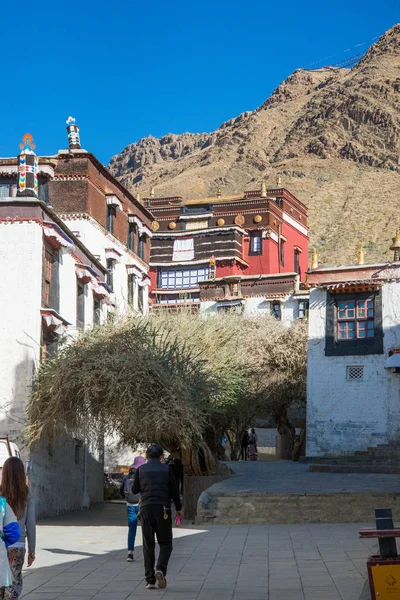 Shigatse Tibete Central China Maio 2019 Pátio Interno Mosteiro Budista — Fotografia de Stock